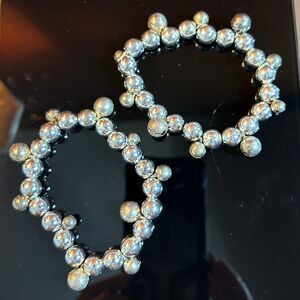 Bell & Silver sleigh Bells - Beaded Stretch Bracelets for Women - pair